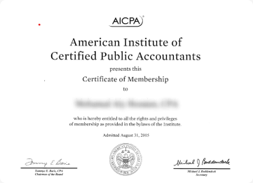 AICPA Certificate