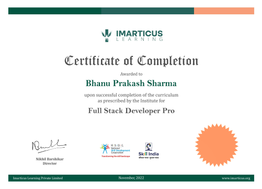 Full Stack Developer Pro Certificate