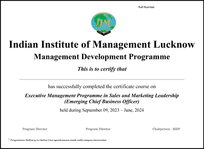 Executive Management Programme in Sales & Marketing Leadership