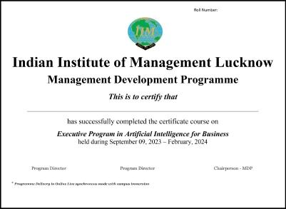 IIM Lucknow Certificate