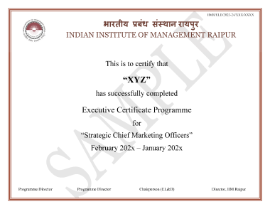 Executive Certificate Programme For CMO Course Certificate