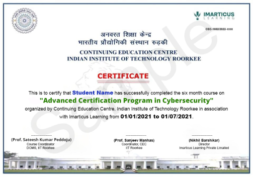 Advanced Certification Program in Cyber Security Certificate